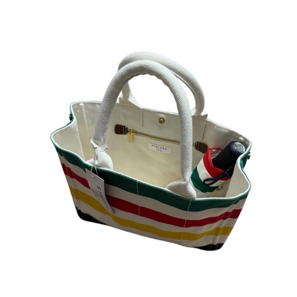 LARGE HBC Stripes Multistripe Signature Canvas Tote Hudson’s Bay NWT - Picture 10 of 11